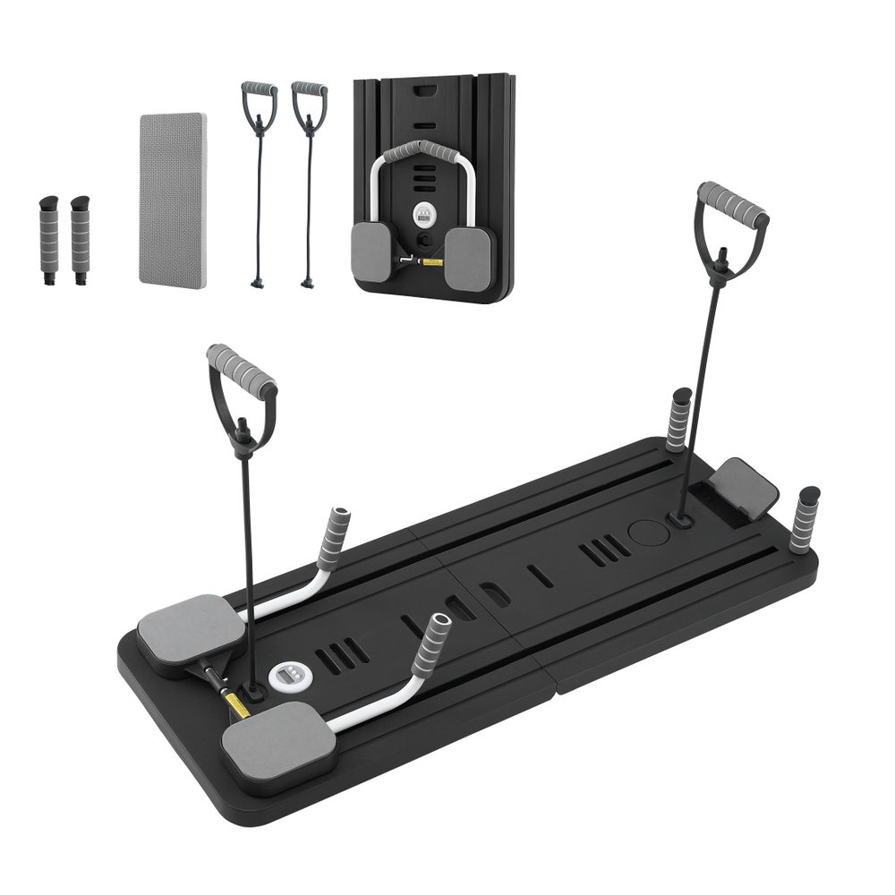 Everfit Pilates Board Foldable Reformer Multi Functional Exercise Trainer Black - Image 1