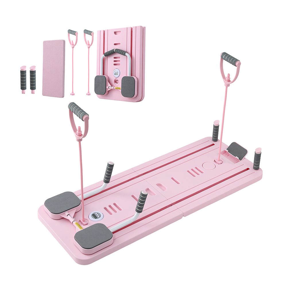 Everfit Pilates Board Foldable Reformer Multi Functional Exercise Trainer Pink - Image 1