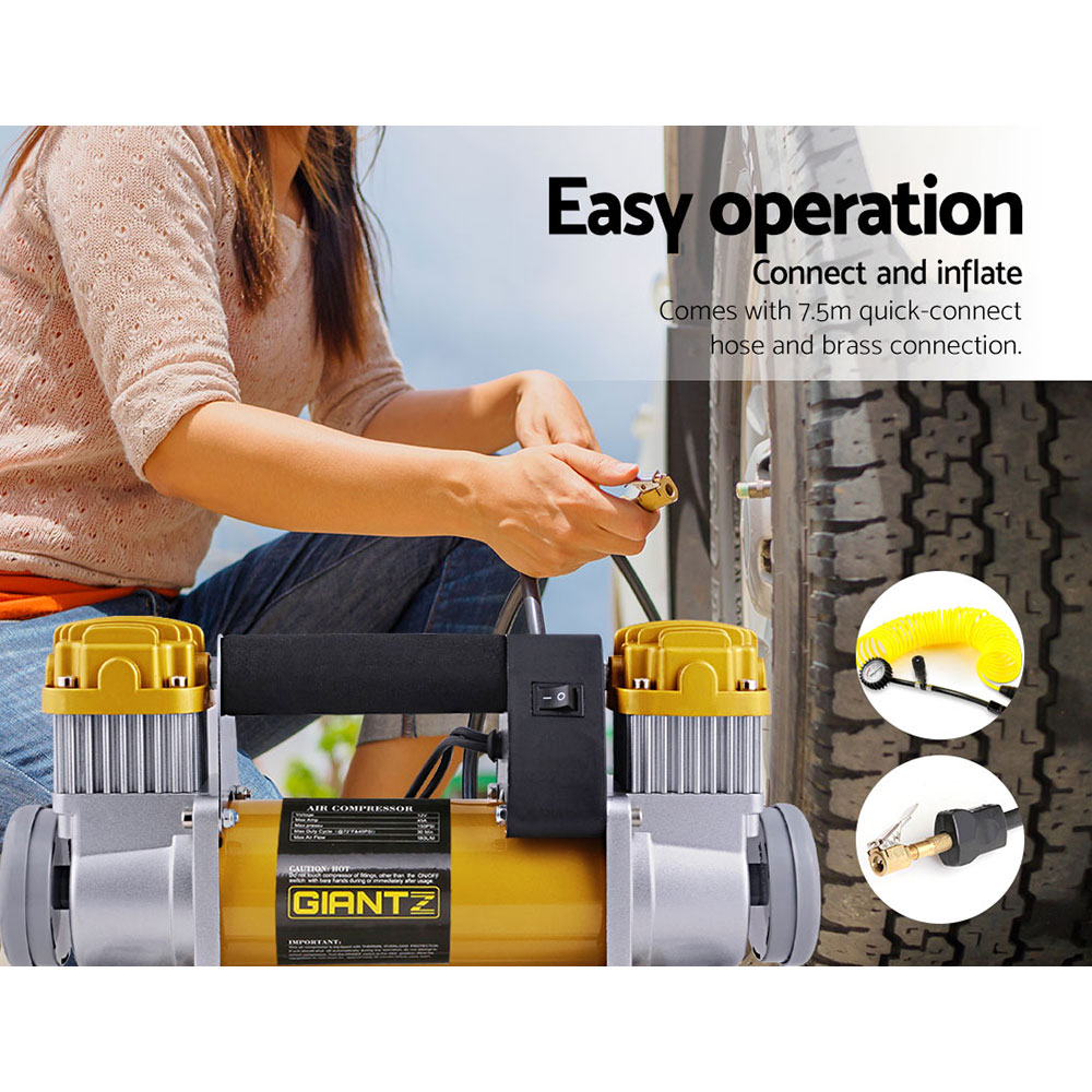 Giantz Air Compressor 12V 4x4 Tyre 200L/MIN Deflator Inflator Car Truck Portable - Image 3