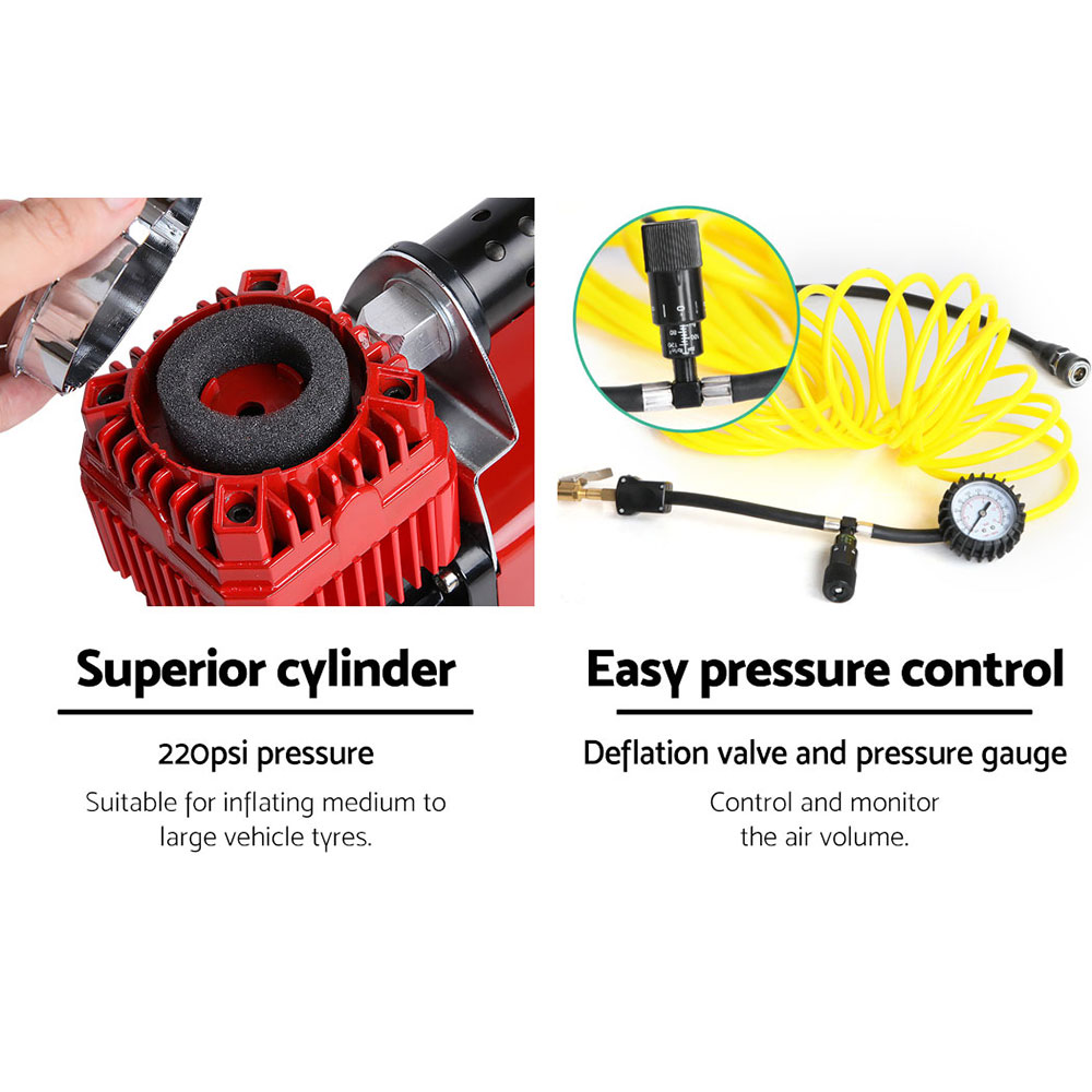 Giantz Air Compressor 12V 4x4 Tyre 320L/min Deflator Inflator Car Truck Portable - Image 4