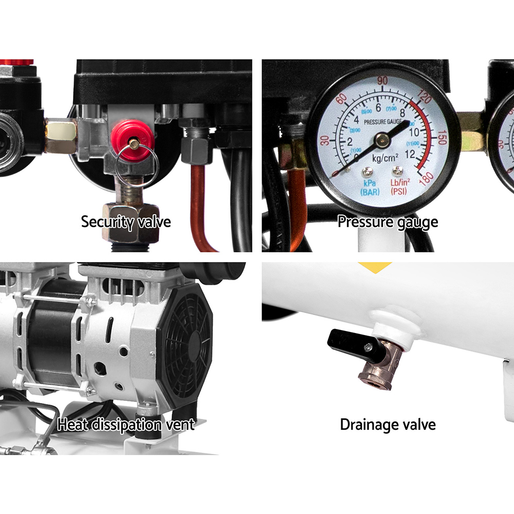 Giantz 24L Air Compressor 40 L/min 115psi Oil-Free Electric Portable Inflator - Image 5