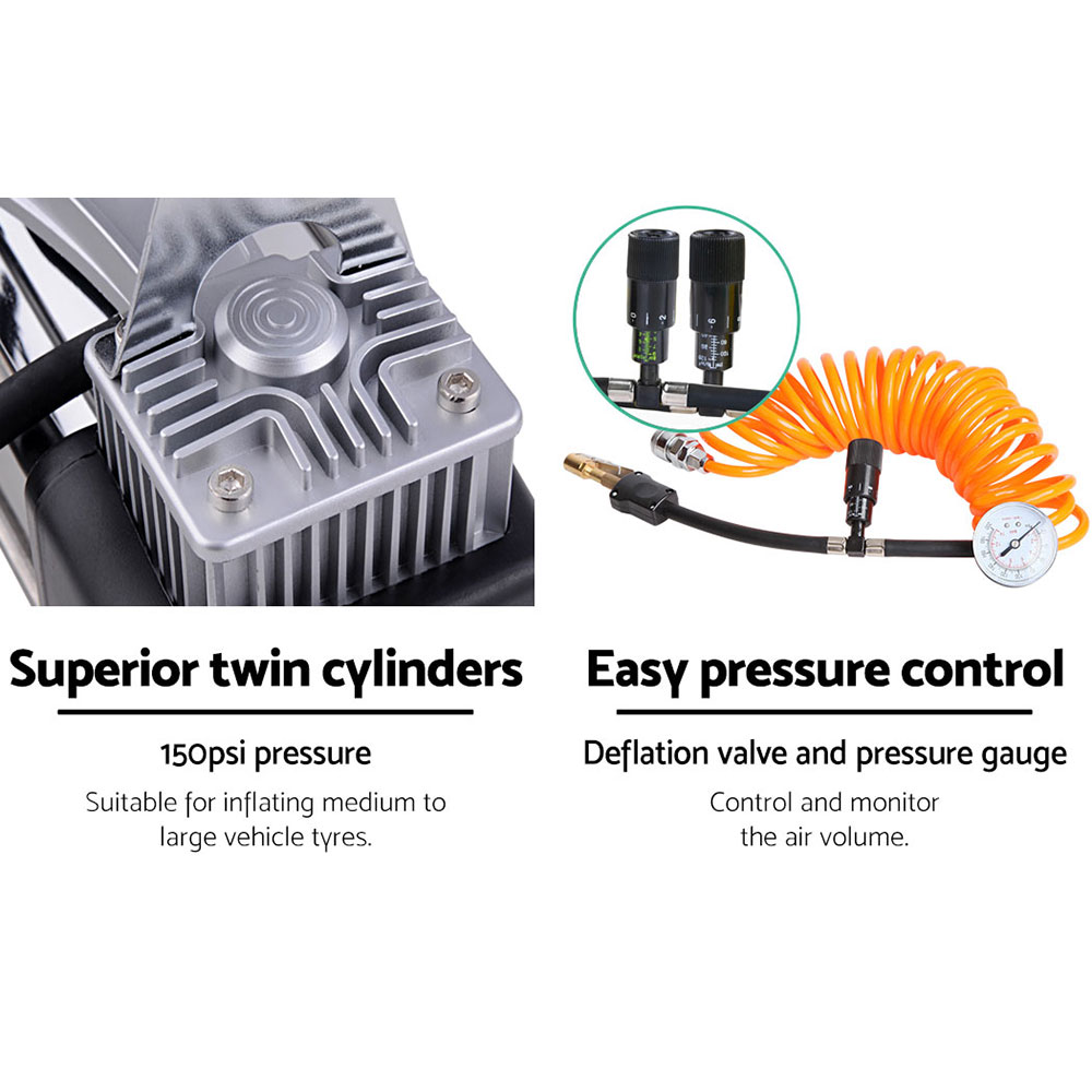 Giantz Air Compressor 12V 4x4 Tyre 85L/min Deflator Inflator Car Truck Portable - Image 5