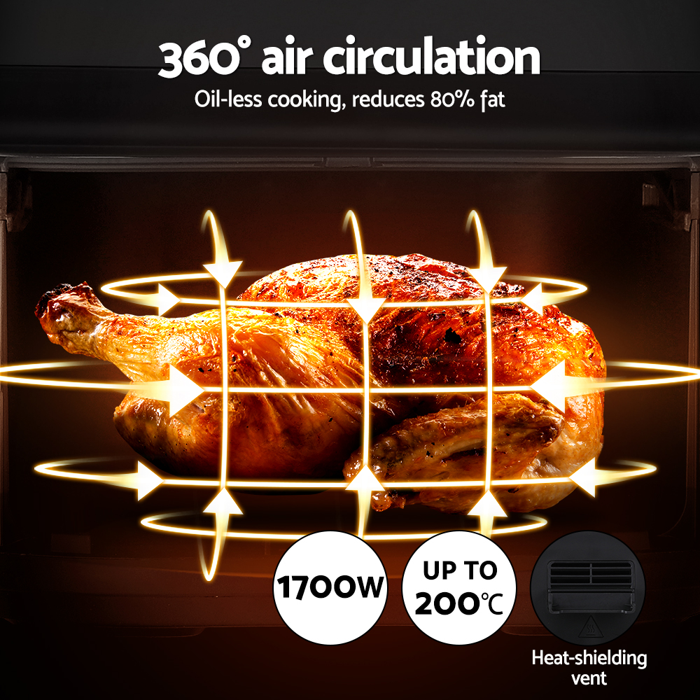 Devanti Air Fryer 10L LCD Kitchen Oven - Image 6
