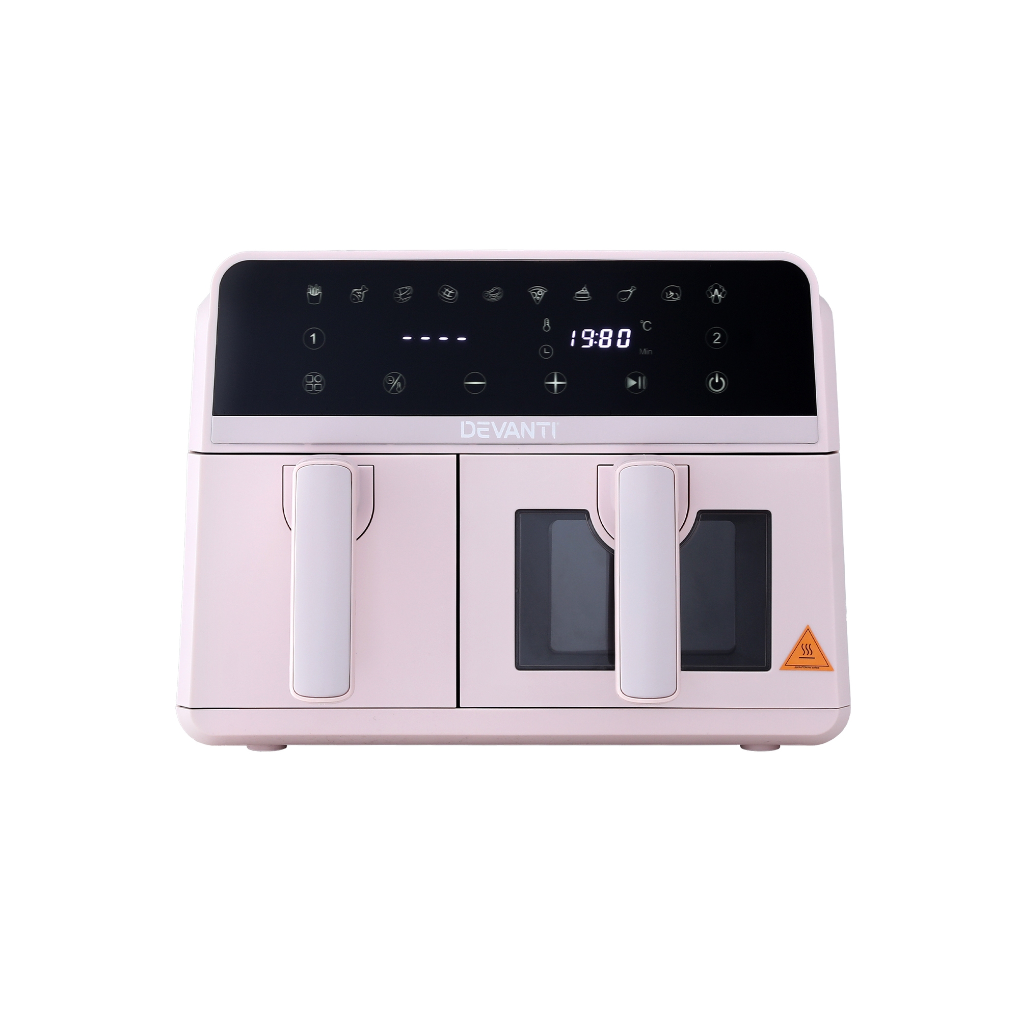 Devanti Air Fryer 9L Dual Zone Fryers 2600W Pink - Image 4