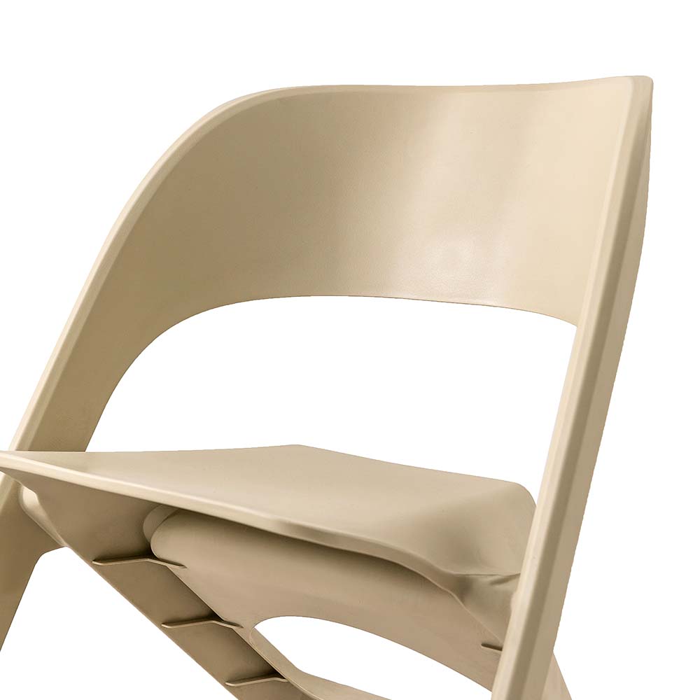 ArtissIn Set of 4 Dining Chairs Office Cafe Lounge Seat Stackable Plastic Leisure Chairs Beige - Image 5
