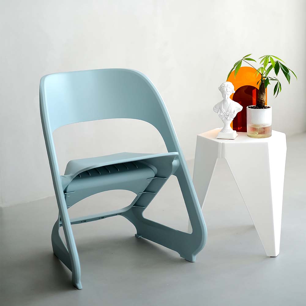 ArtissIn Set of 4 Dining Chairs Office Cafe Lounge Seat Stackable Plastic Leisure Chairs Blue - Image 1