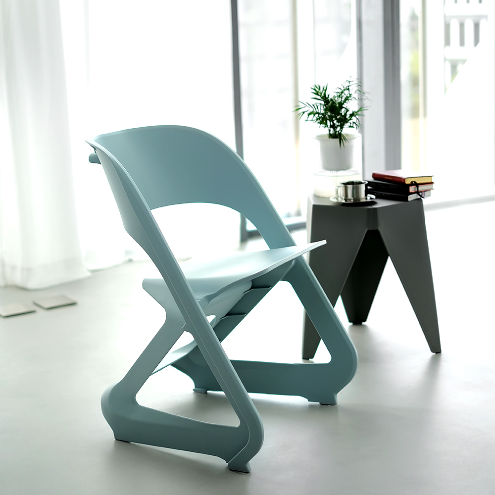 ArtissIn Set of 4 Dining Chairs Office Cafe Lounge Seat Stackable Plastic Leisure Chairs Blue - Image 6