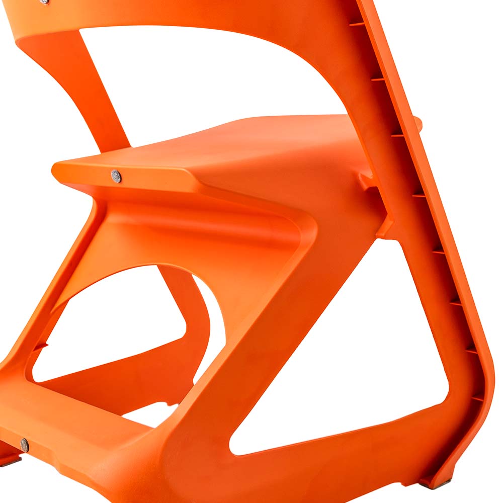ArtissIn Set of 4 Dining Chairs Office Cafe Lounge Seat Stackable Plastic Leisure Chairs Orange - Image 4