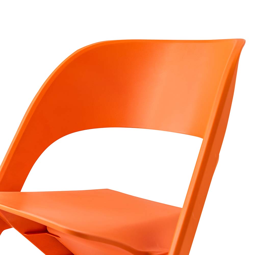 ArtissIn Set of 4 Dining Chairs Office Cafe Lounge Seat Stackable Plastic Leisure Chairs Orange - Image 5