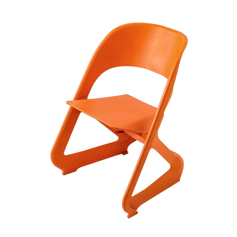 ArtissIn Set of 4 Dining Chairs Office Cafe Lounge Seat Stackable Plastic Leisure Chairs Orange - Image 8