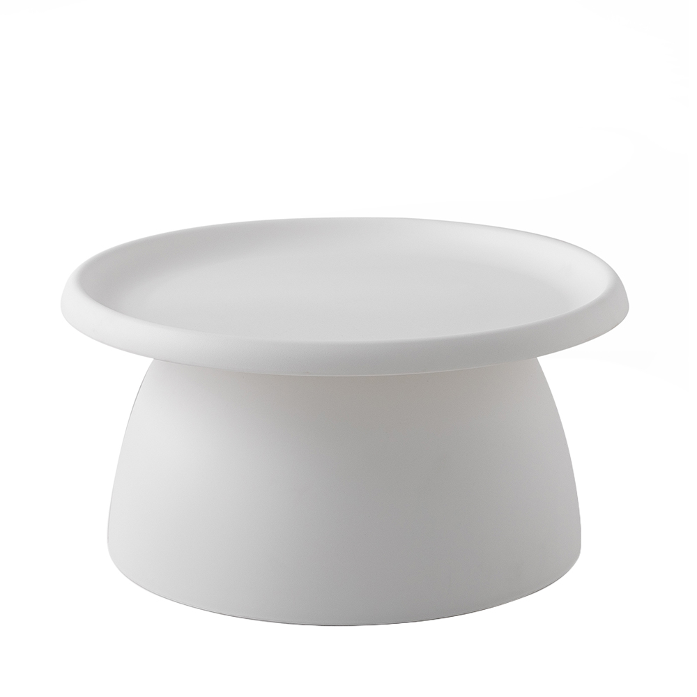 Artiss Coffee Table Round 71CM Plastic White - Image 8