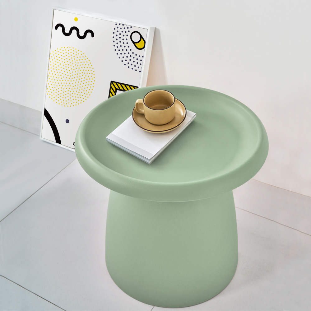 Artiss Coffee Table Round 52CM Plastic Green - Image 1