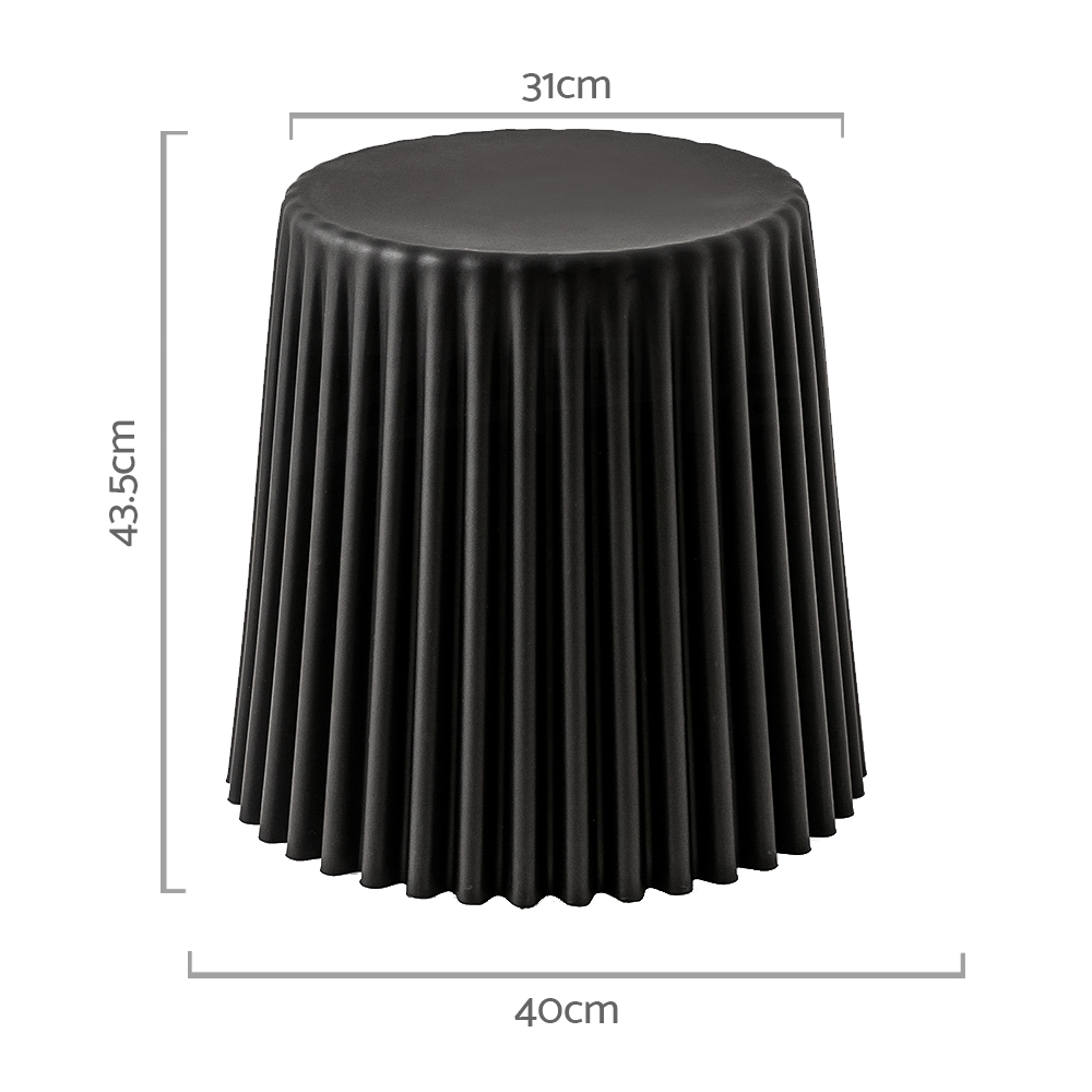 Artiss 2x Bar Stools Cupcake Plastic Foot Stool Black - Image 2
