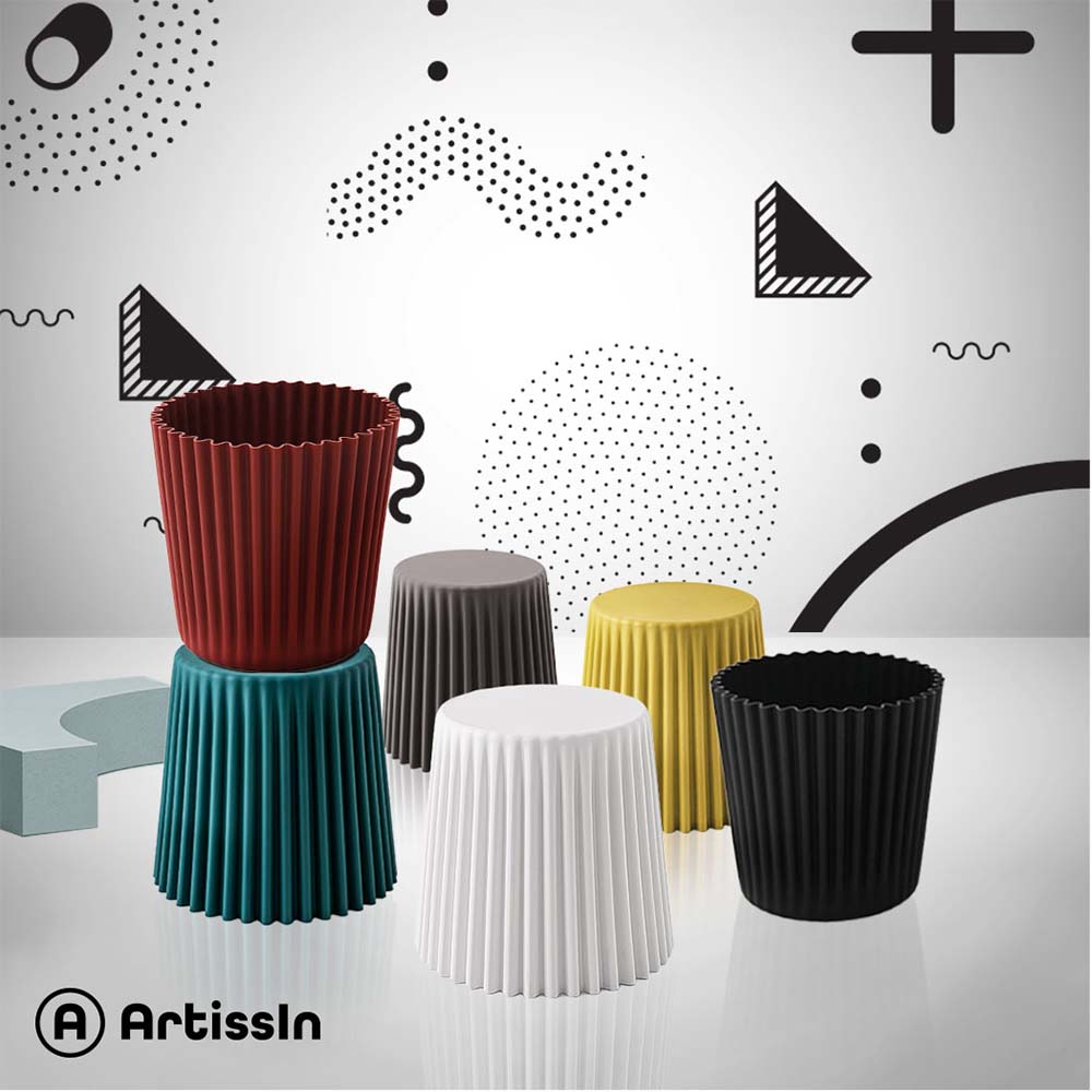 Artiss 2x Bar Stools Cupcake Plastic Foot Stool Black - Image 7