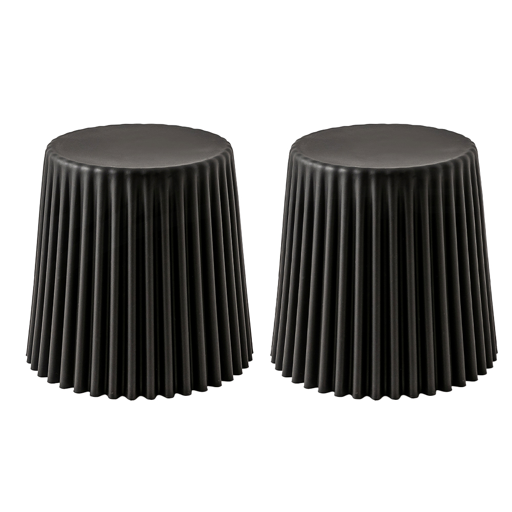 Artiss 2x Bar Stools Cupcake Plastic Foot Stool Black - Image 8