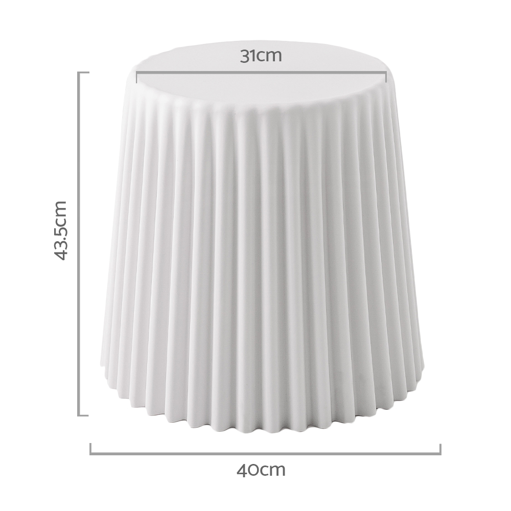 Artiss 2x Bar Stools Cupcake Plastic Foot Stool White - Image 2