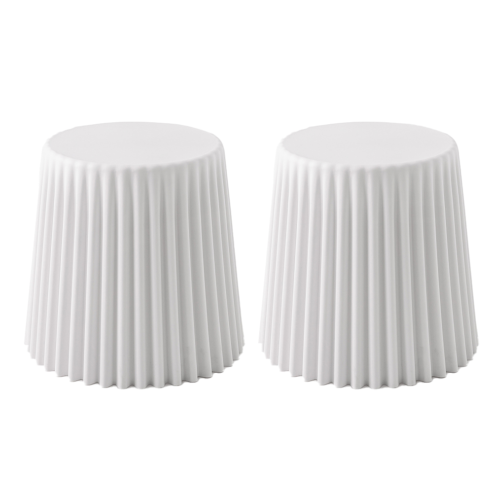 Artiss 2x Bar Stools Cupcake Plastic Foot Stool White - Image 8