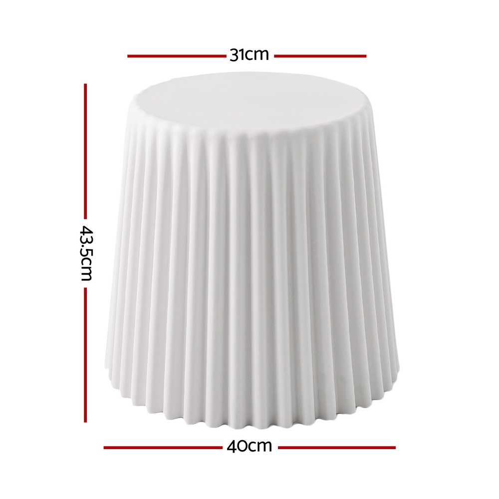 Artiss Set of 4 Cupcake Bar Stools Stackable Foot Stool White - Image 2
