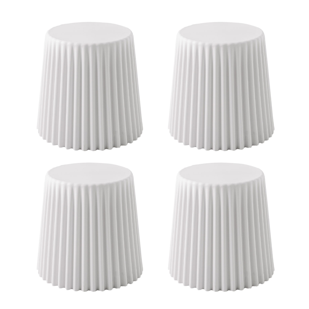 Artiss Set of 4 Cupcake Bar Stools Stackable Foot Stool White - Image 5