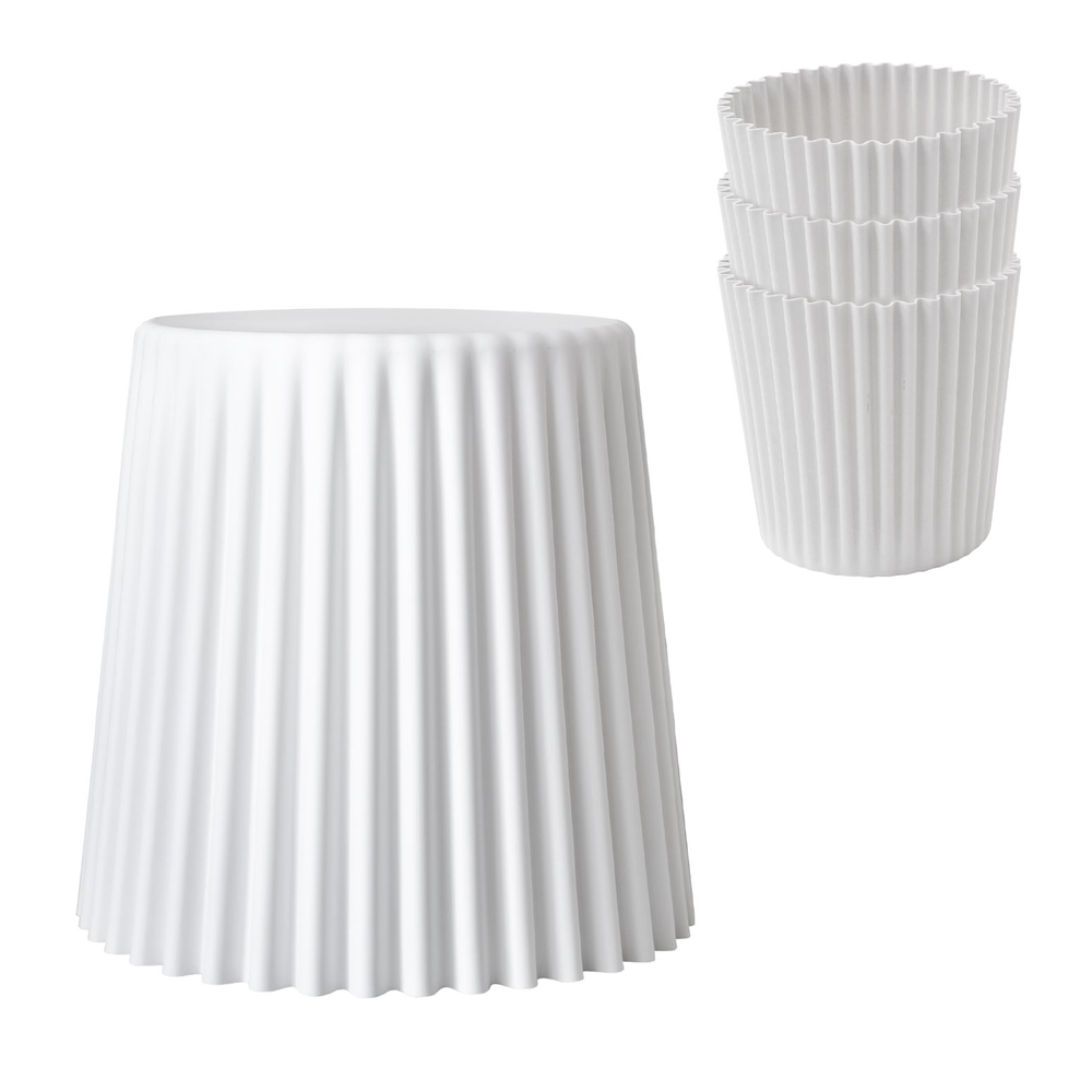 Artiss Set of 4 Cupcake Bar Stools Stackable Foot Stool White - Image 7