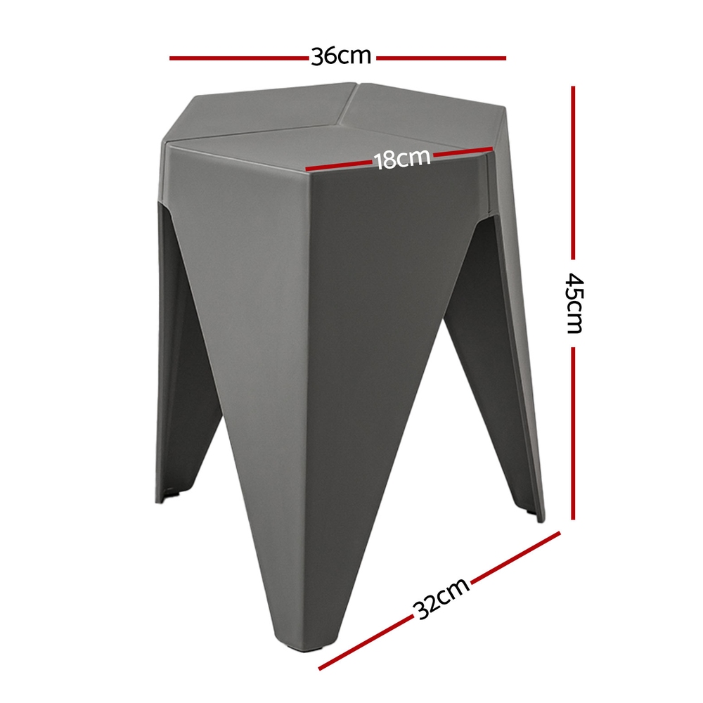 Artiss 4PC Puzzle Stool Bar Stools Stackable Grey - Image 2