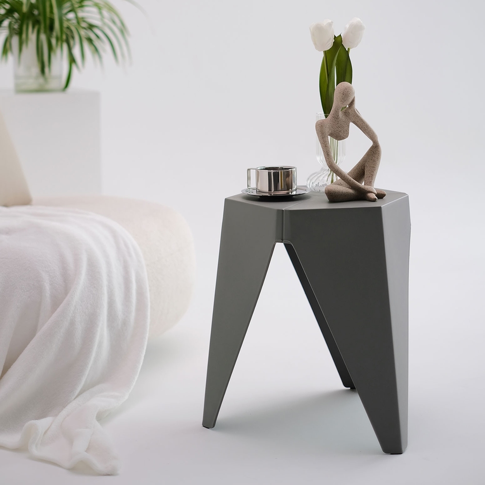 Artiss 4PC Puzzle Stool Bar Stools Stackable Grey - Image 4