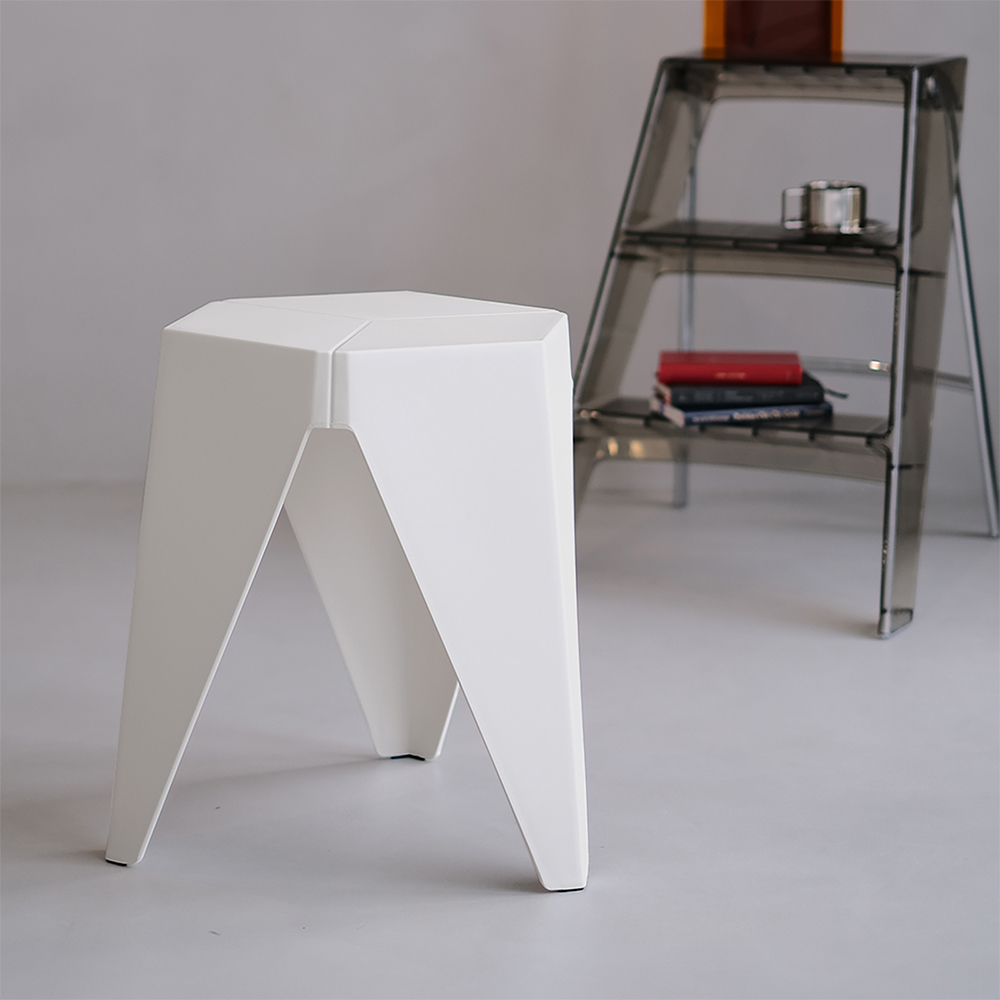 Artiss 2x Bar Stools Puzzle Plastic Foot Stool White - Image 1