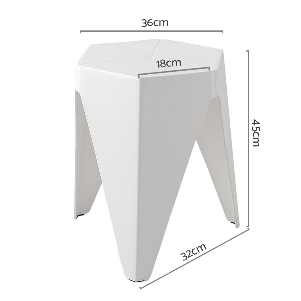 Artiss 2x Bar Stools Puzzle Plastic Foot Stool White - Image 2