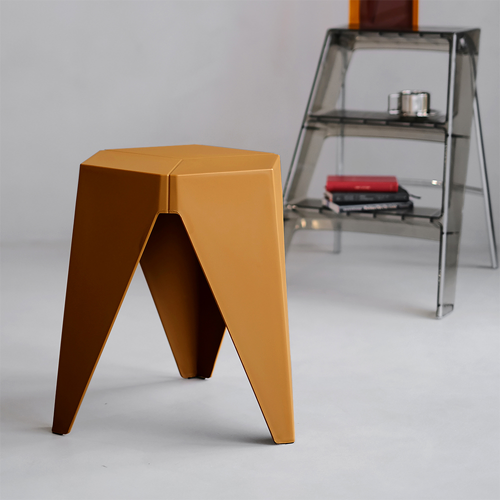 Artiss 2x Bar Stools Kitchen Dining Chairs Plastic Puzzle Foot Stool Yellow - Image 1