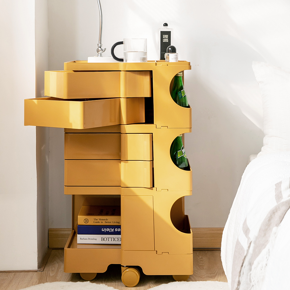 ArtissIn Storage Trolley Bedside Table 5 Tier Cart Boby Replica Yellow - Image 5