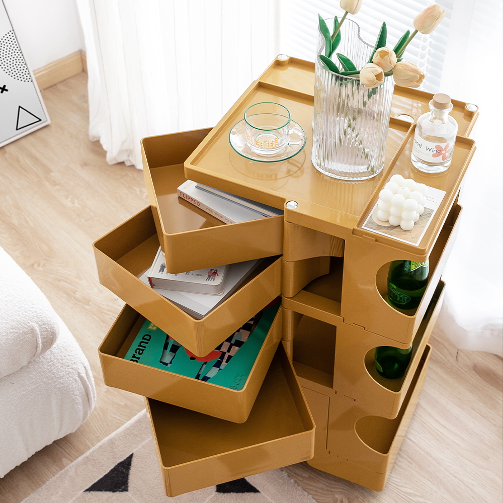 ArtissIn Storage Trolley Bedside Table 5 Tier Cart Boby Replica Yellow - Image 7