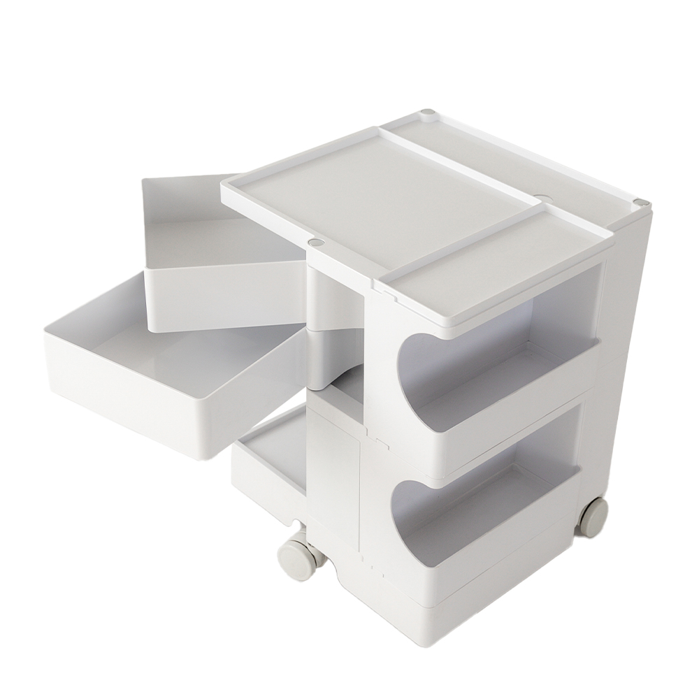 ArtissIn Storage Trolley Bedside Table 3 Tier Cart Boby Replica White - Image 3