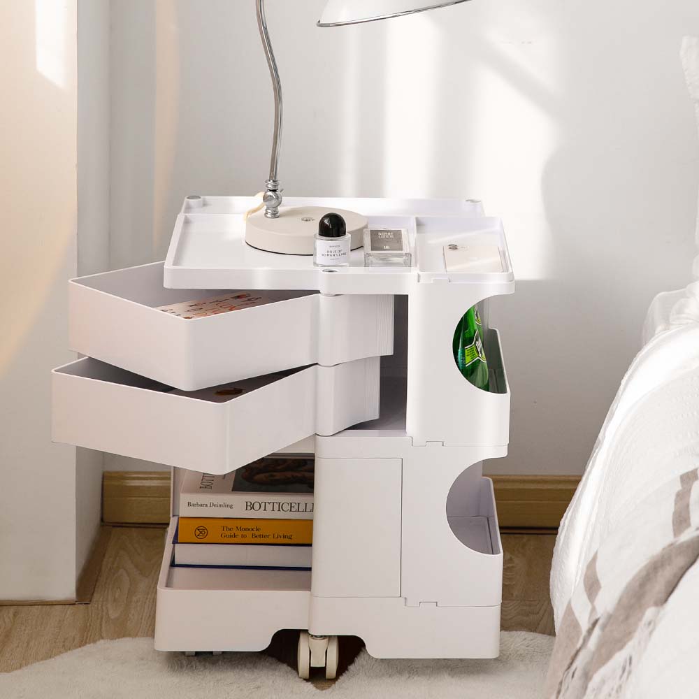 ArtissIn Storage Trolley Bedside Table 3 Tier Cart Boby Replica White - Image 5