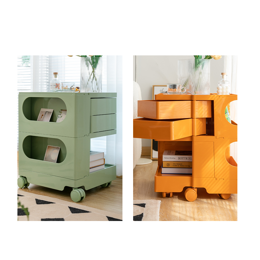 ArtissIn Storage Trolley Bedside Table 3 Tier Cart Boby Replica White - Image 8