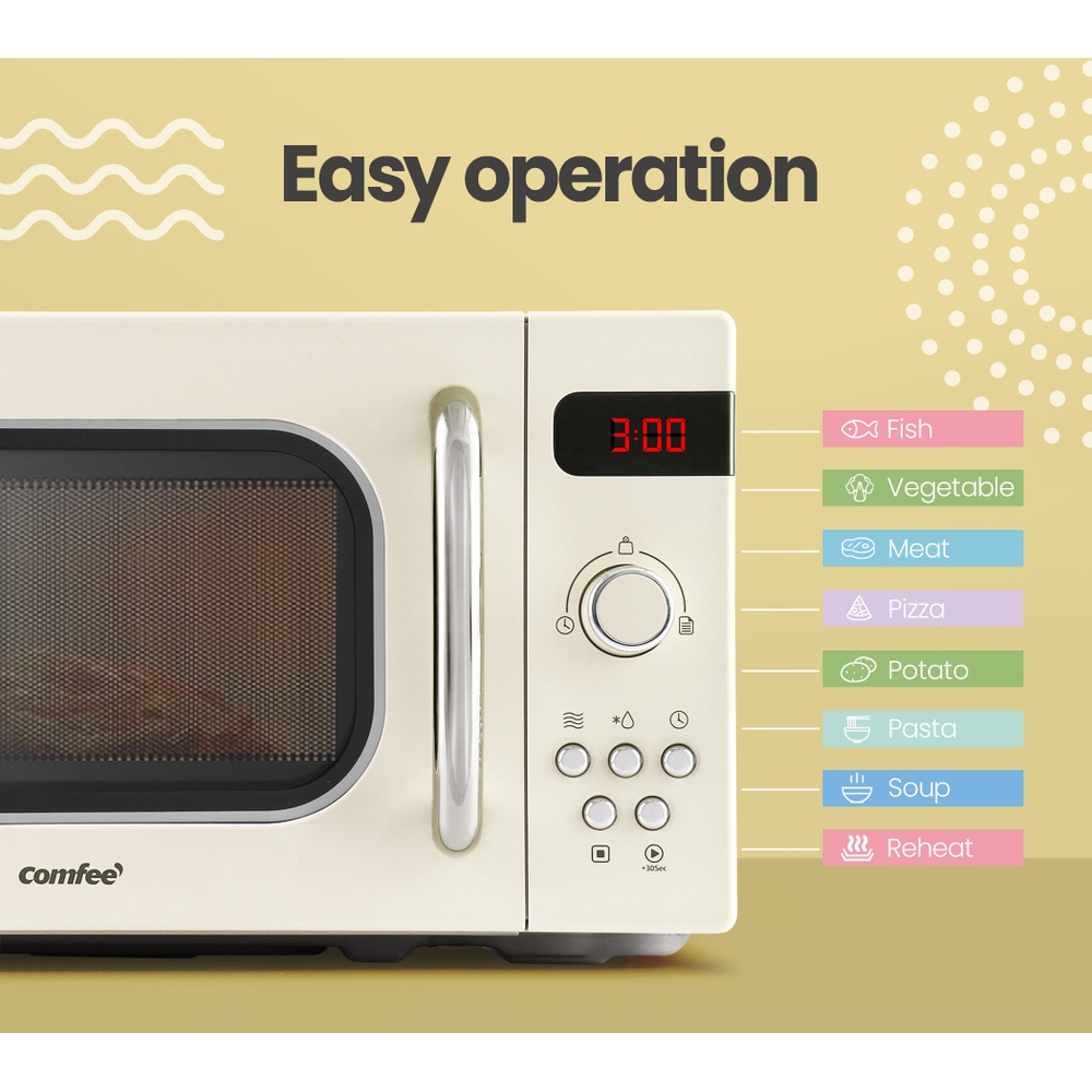 Comfee 20L Microwave Oven 800W Cream - Image 4
