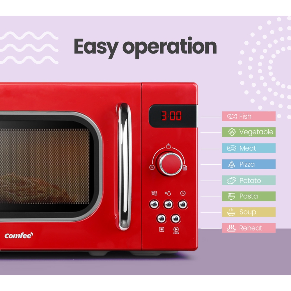 Comfee 20L Microwave Oven 800W Red - Image 4