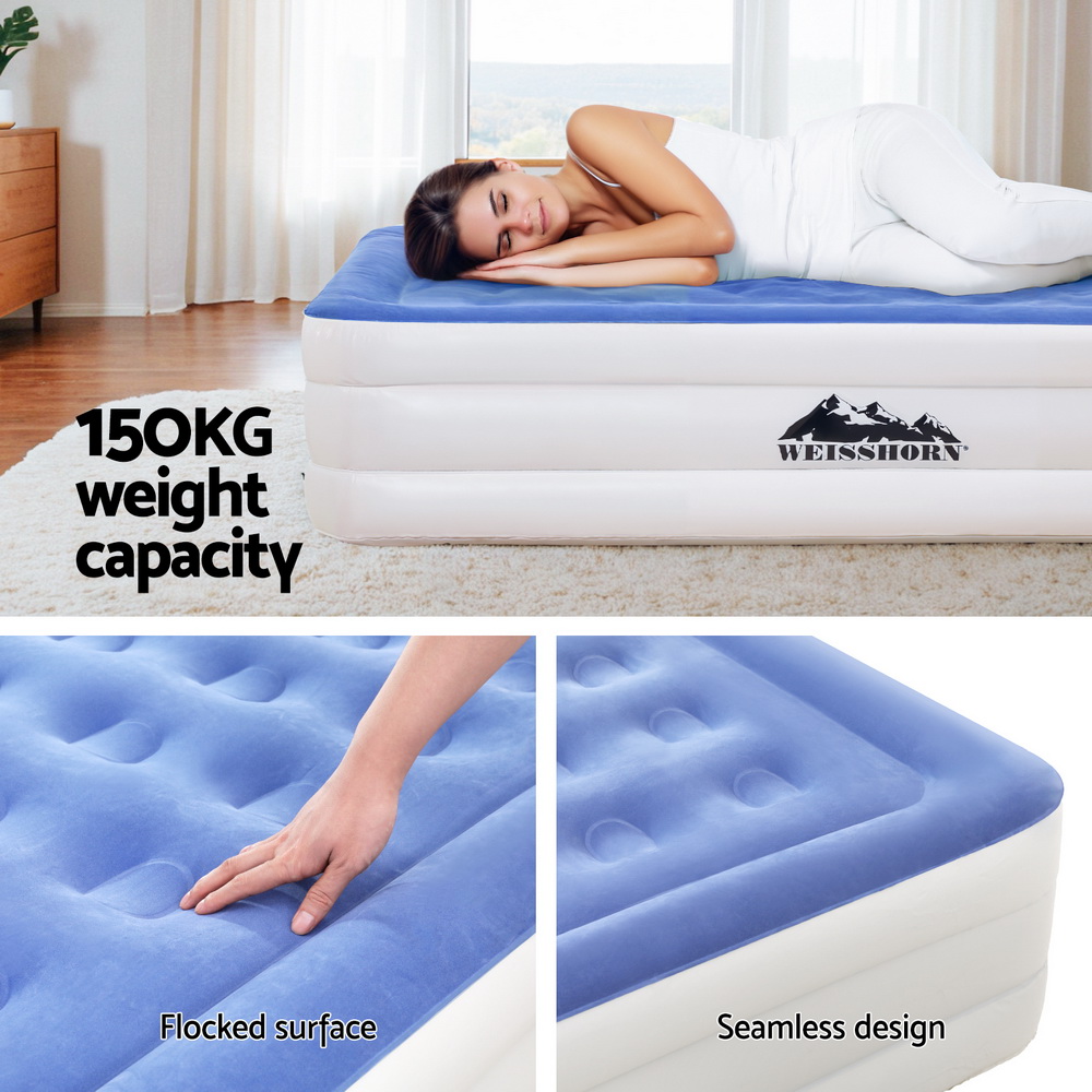 Weisshorn Air Mattress Single Inflatable Bed 46cm Cube Airbed - Image 5