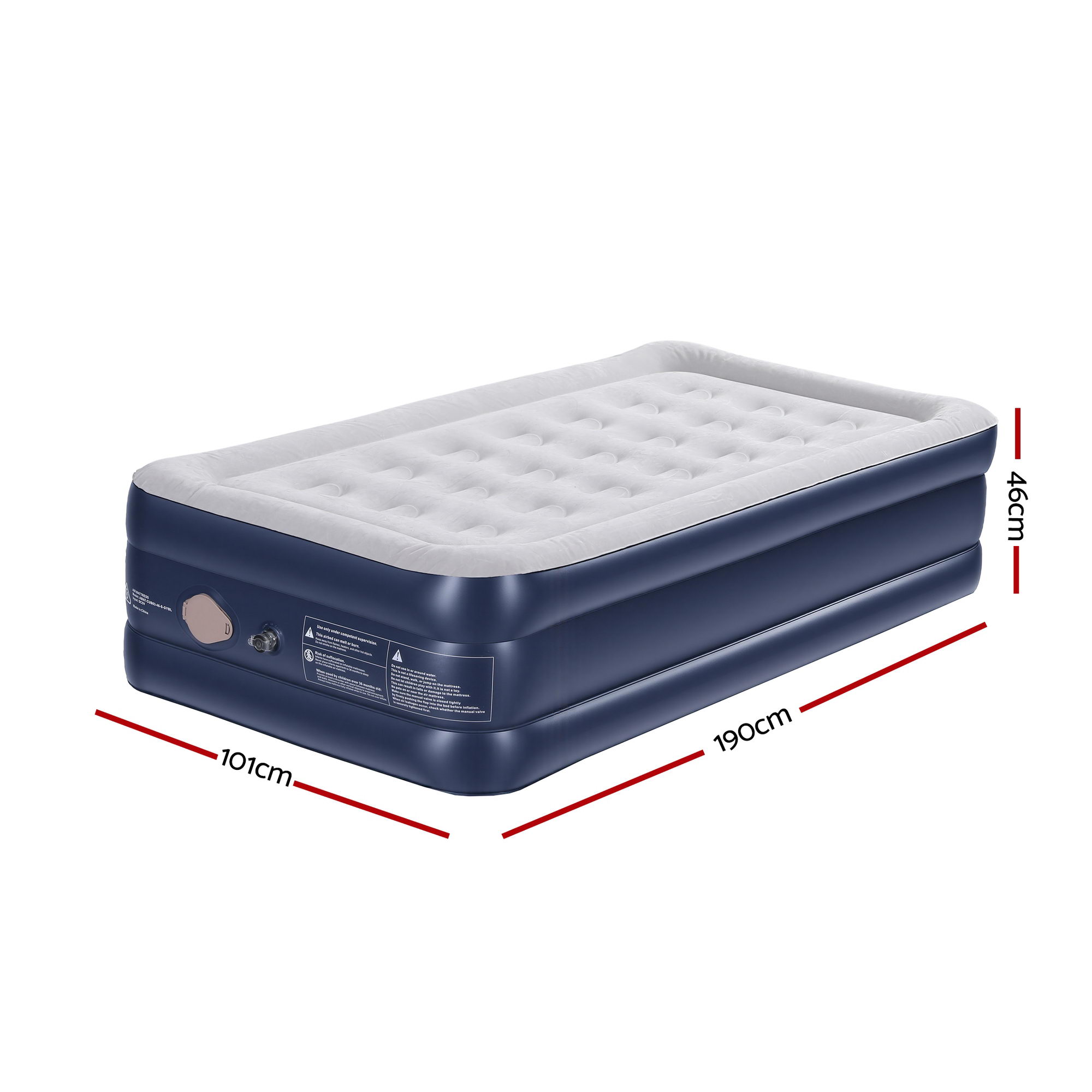 Weisshorn Air Mattress Single Inflatable Bed 46cm Air bed Cube - Image 3