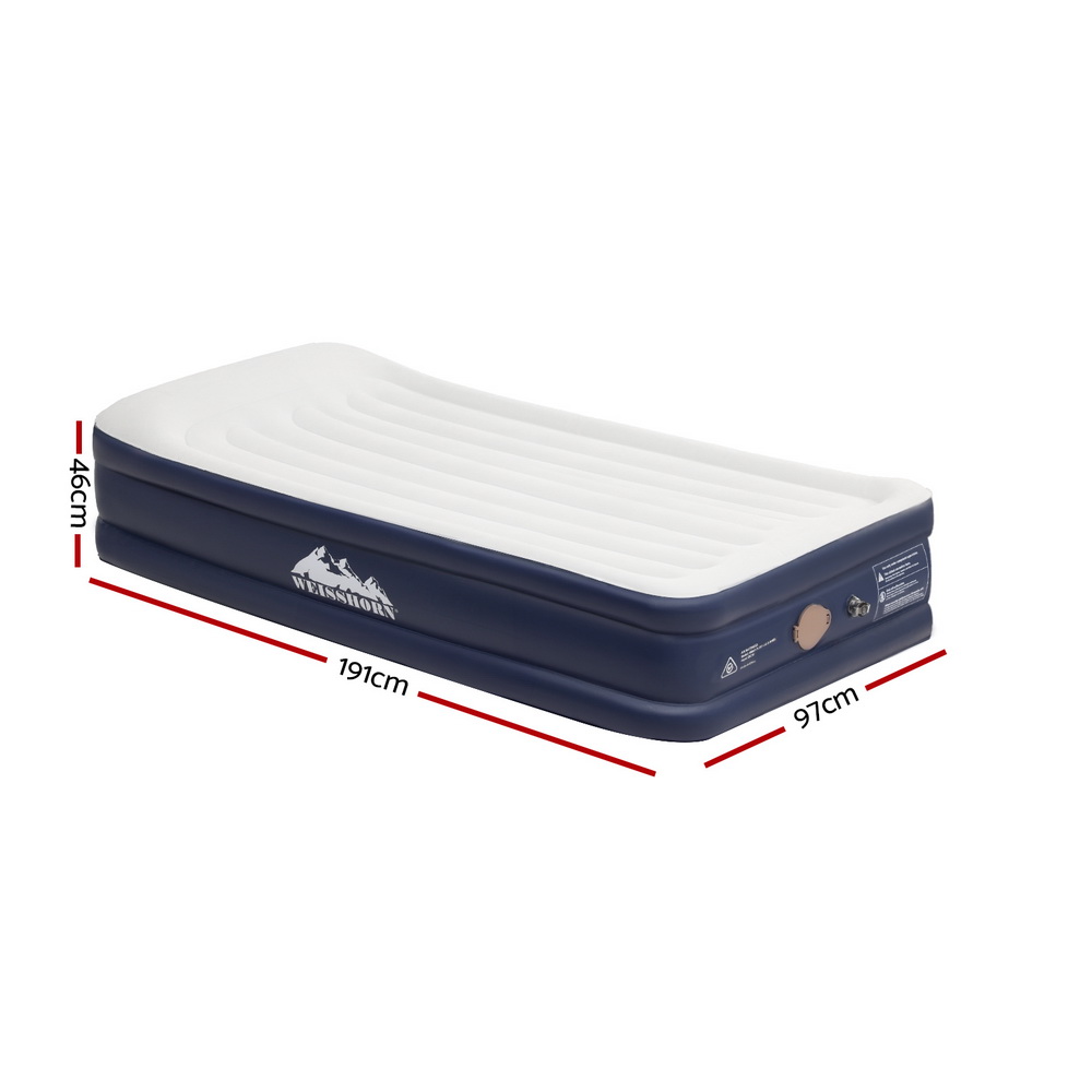 Weisshorn Air Mattress Single Inflatable Bed 46cm Air bed Grey - Image 2