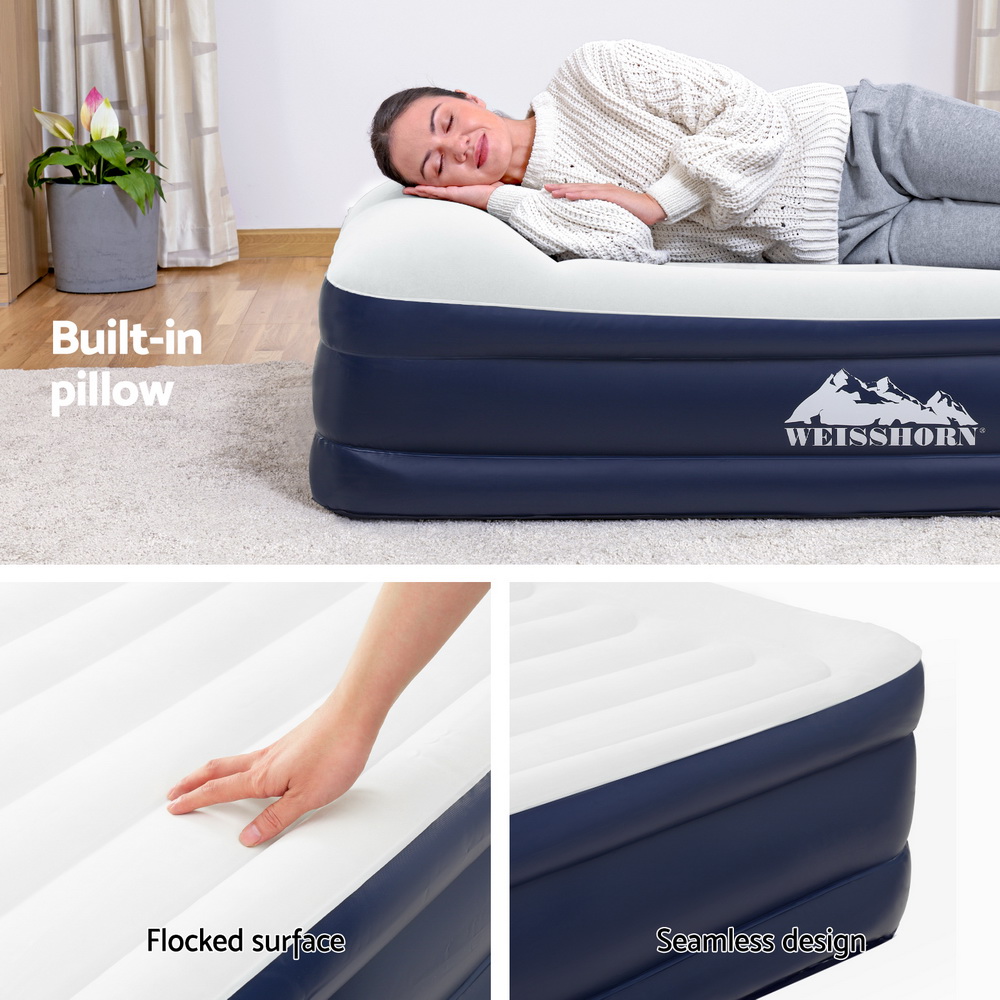 Weisshorn Air Mattress Single Inflatable Bed 46cm Air bed Grey - Image 5