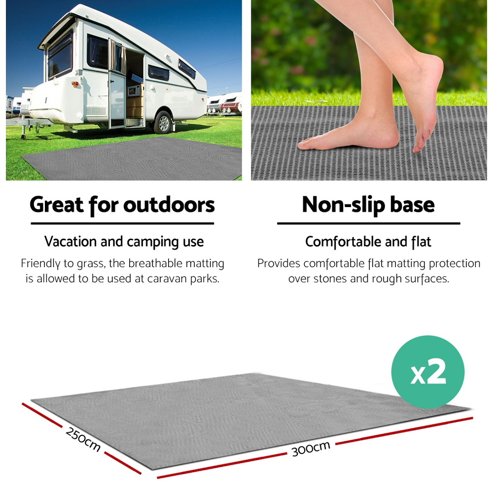 Weisshorn 3M X 2.5M Annex Matting Floor Mats Mesh Caravan Camping Annexe 2pcs - Image 6