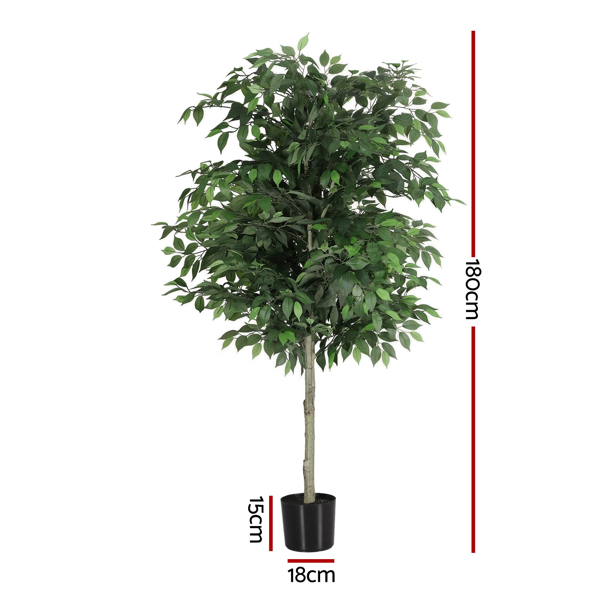 Artiss 180cm Artificial Ficus Tree Faux Trees Indoor Decor Artificial Plants Lifelike Plant 1.8M - Image 3
