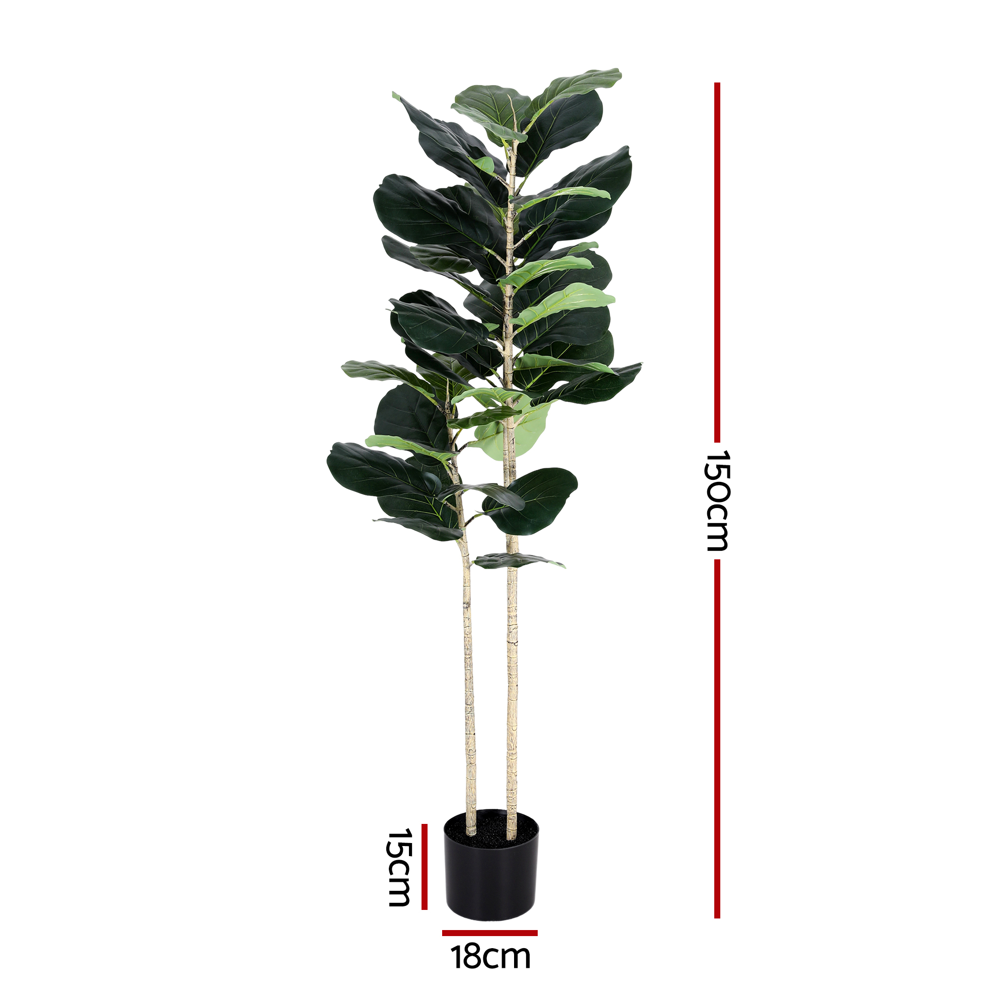 Artiss 150cm Artificial Fiddle Tree Faux Trees Indoor Decor Artificial Plants Lifelike Plant 1.5M - Image 3