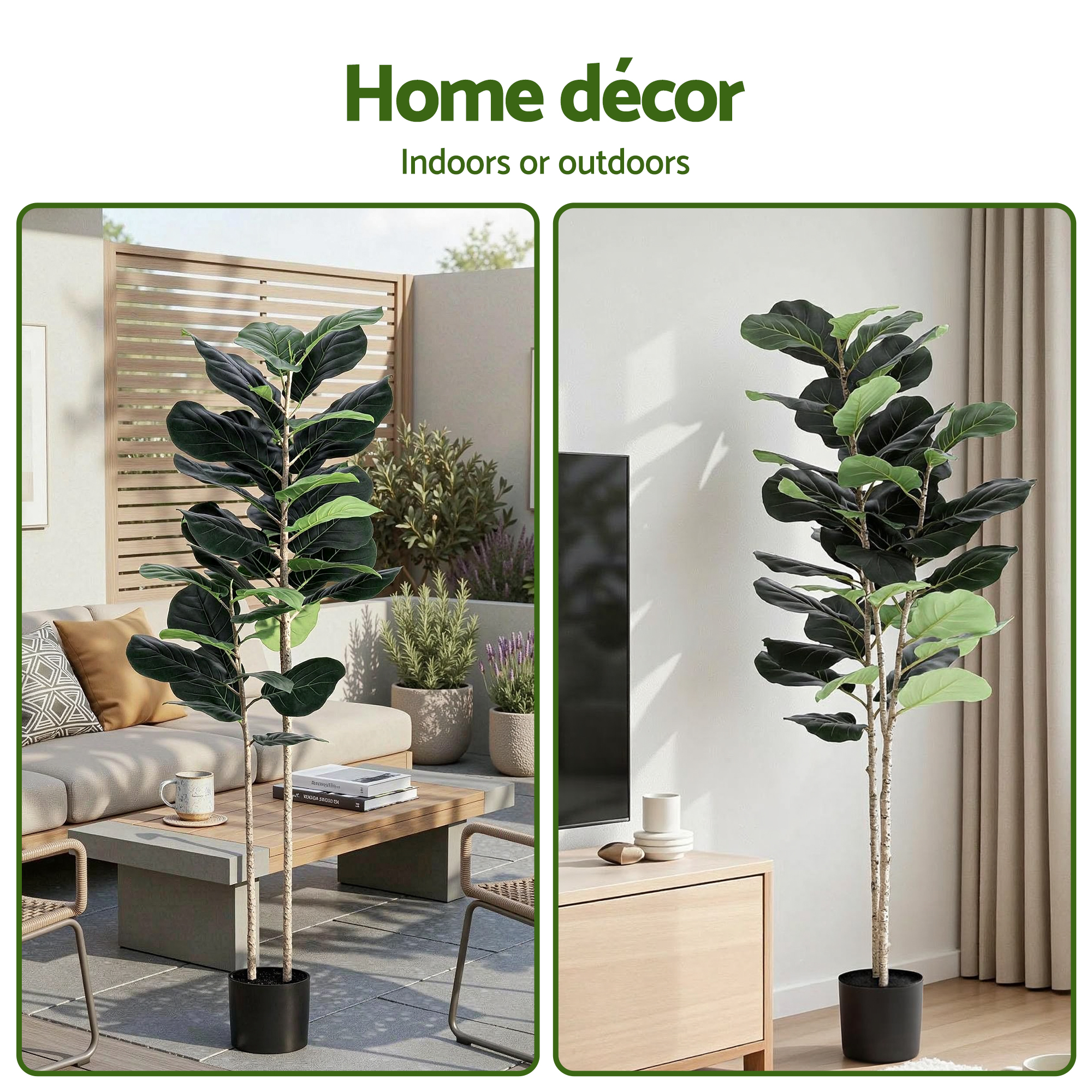 Artiss 150cm Artificial Fiddle Tree Faux Trees Indoor Decor Artificial Plants Lifelike Plant 1.5M - Image 8