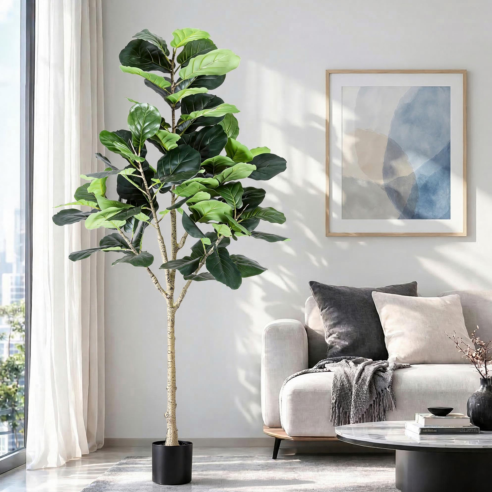 Artiss 180cm Artificial Fiddle Tree Faux Trees Indoor Decor Artificial Plants Lifelike Plant 1.8M - Image 1