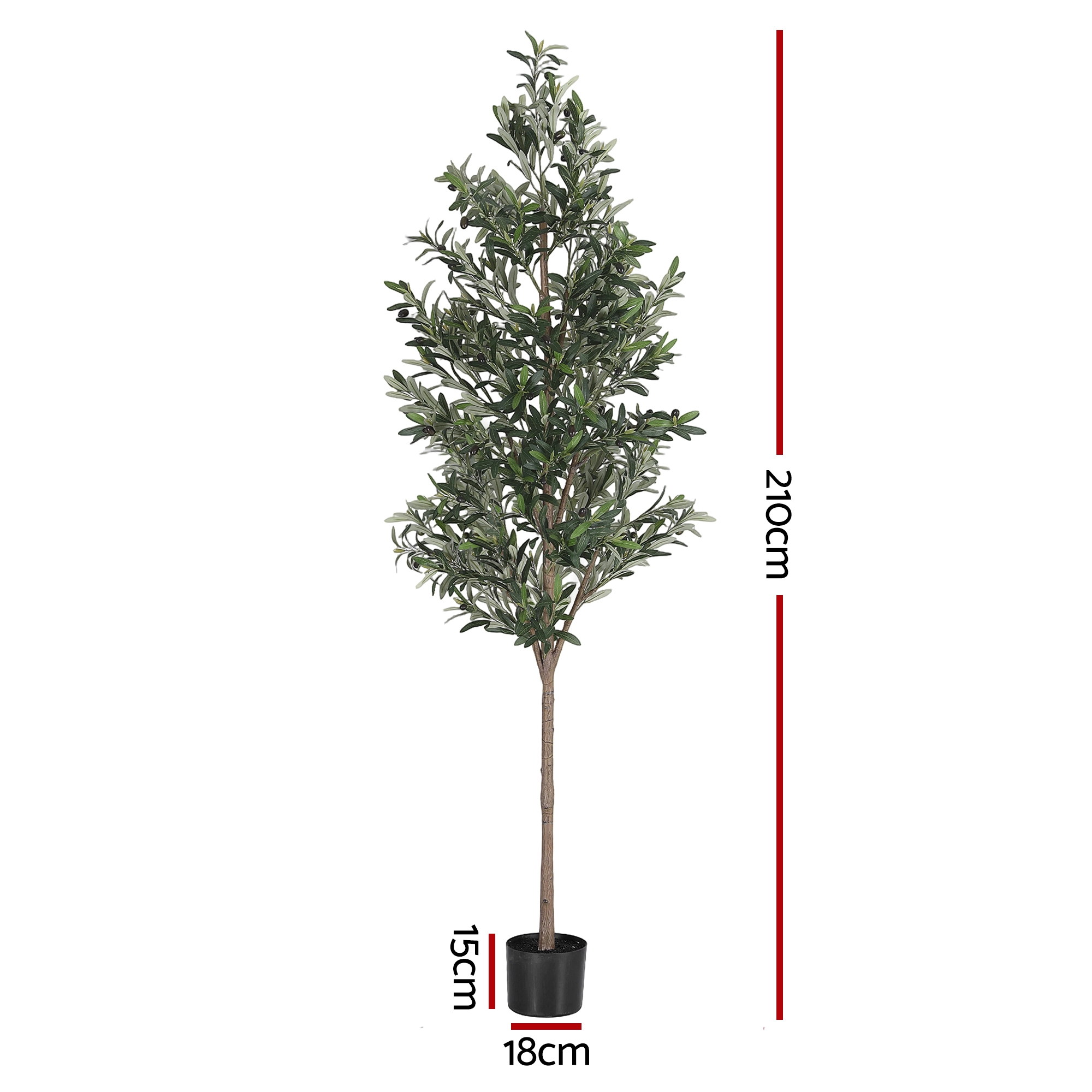 Artiss 210cm Artificial Olive Tree Faux Trees Indoor Decor Artificial Plants Lifelike Plant 2.1M - Image 3