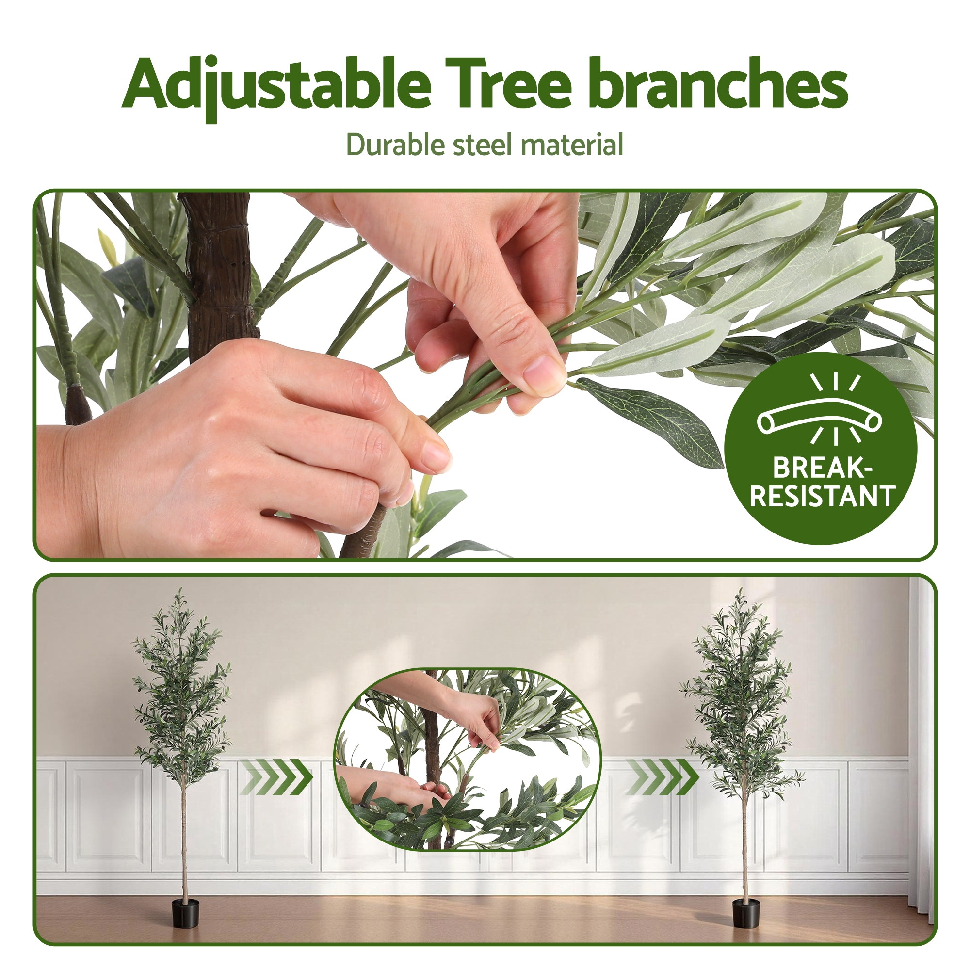 Artiss 210cm Artificial Olive Tree Faux Trees Indoor Decor Artificial Plants Lifelike Plant 2.1M - Image 4