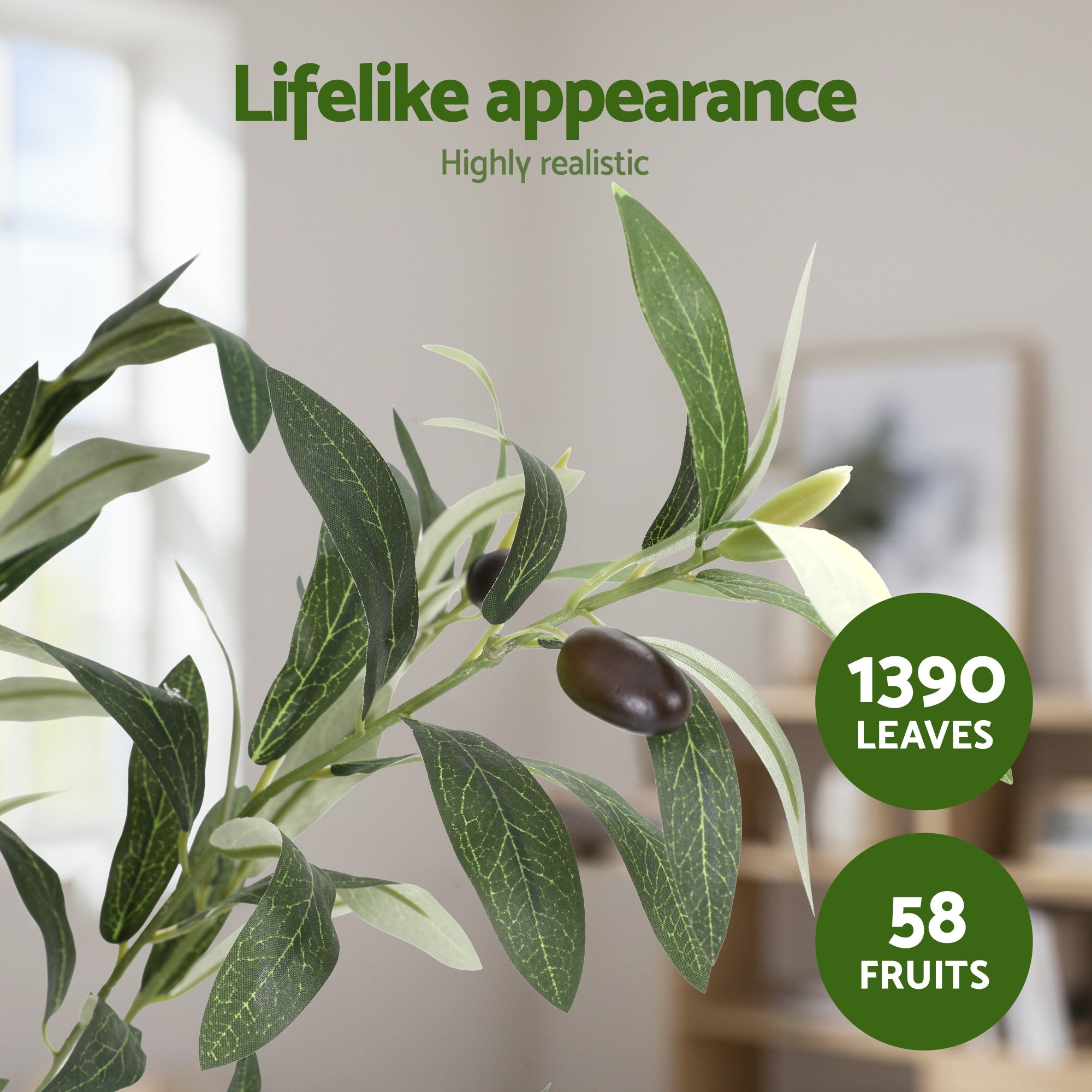 Artiss 210cm Artificial Olive Tree Faux Trees Indoor Decor Artificial Plants Lifelike Plant 2.1M - Image 5