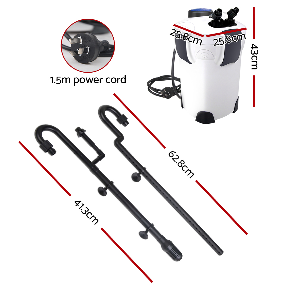 Giantz Aquarium Filter Fish Tank External Canister Water Pump 1850L/H - Image 2