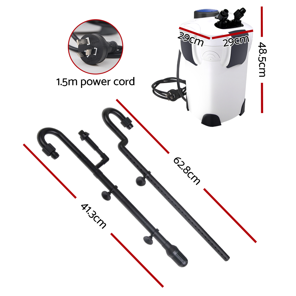 Giantz Aquarium Filter Fish Tank External Canister Water Pump 2400L/H - Image 2